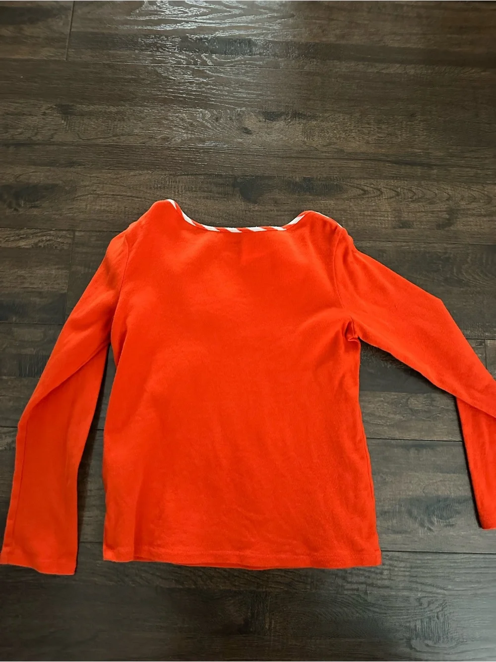 Gymboree Girl’s Solid orange Long Sleeve Tee with white and orange trim w/Pocket